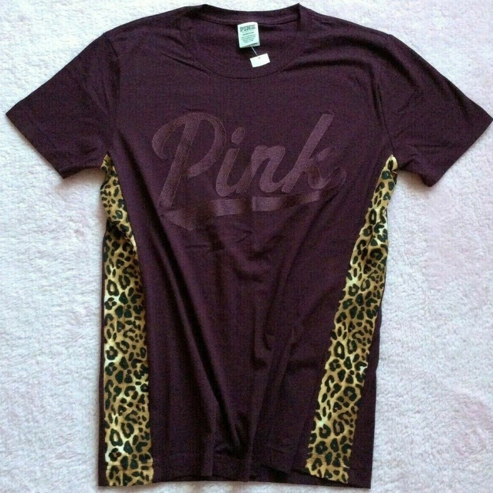 PINK Victoria's Secret Tee with Leopard Accents
